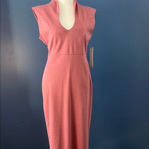 Almost Famous mauve fitted sheath dress, Size L, back zip, tiny cap sleeve